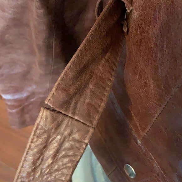 Mitici Anni 60 Fitted Brown Leather Jacket Small - Picture 9 of 15